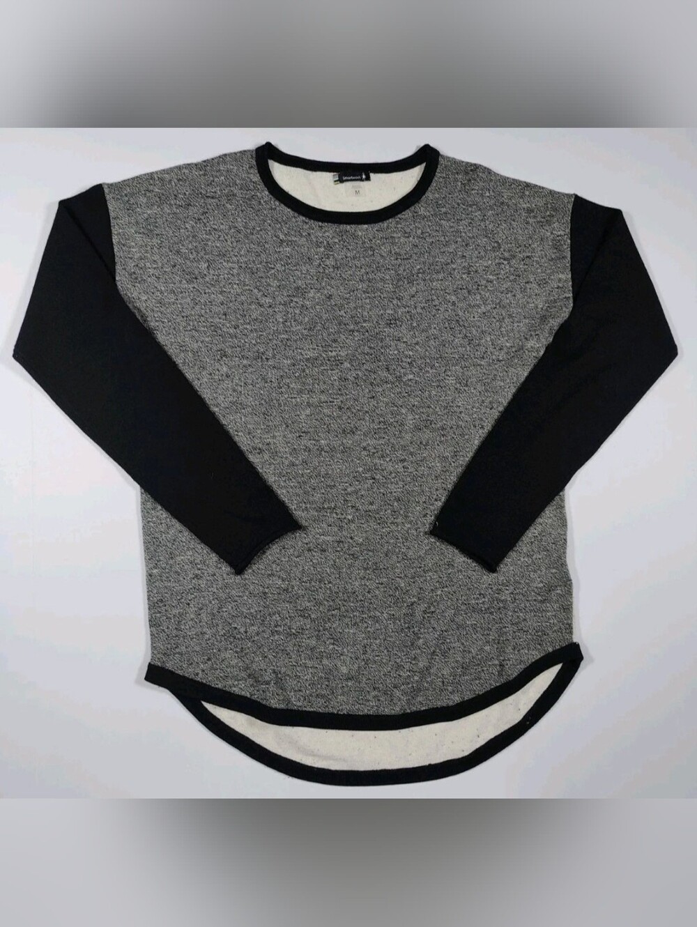 Smartwool Heathered Gray And Black Wool Blend Long Sleeve Shirt Size M